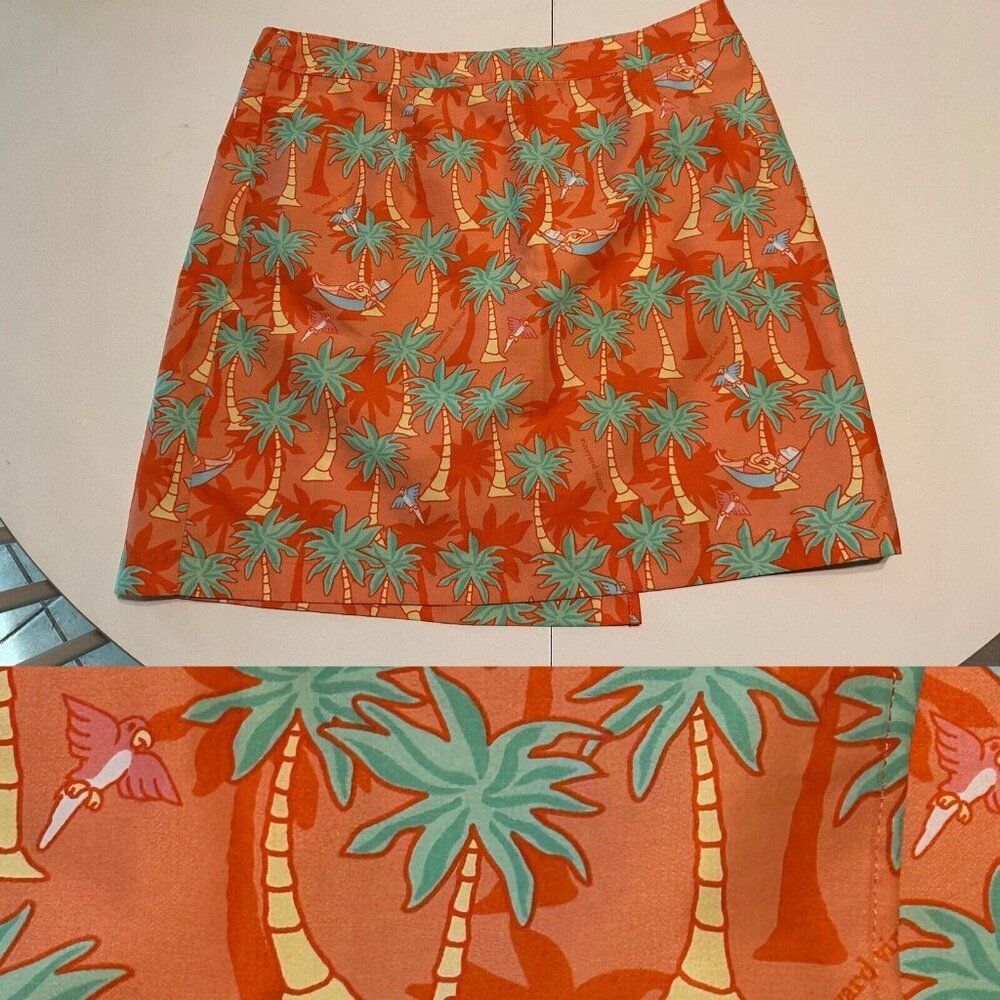Vineyard Vines Wrap Swim Coverup Skirt S Palm trees Beach Tropical